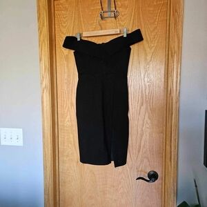 Lulus Off-Shoulder Black Sheath Dress - Classic Evening Style